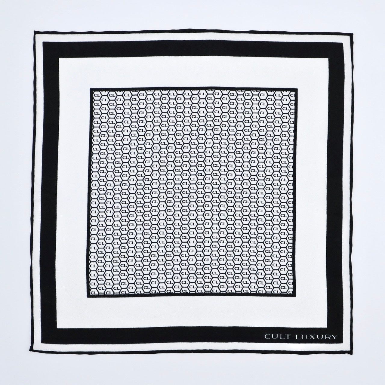White silk pocket square 