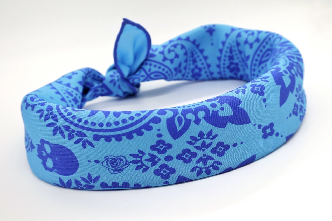 Baby blue silk bandana 